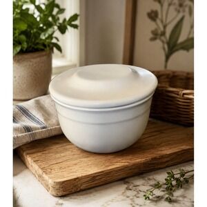 Emile Henry Ceramic White Butter Pot Butter Bell Crock Made In France
